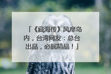 《藏海传》风靡岛内，台湾网友：总台出品，必属精品！