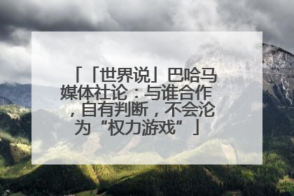 「世界说」巴哈马媒体社论：与谁合作，自有判断，不会沦为“权力游戏”