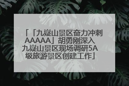 「九嶷山景区奋力冲刺AAAAA」胡勇刚深入九嶷山景区现场调研5A级旅游景区创建工作
