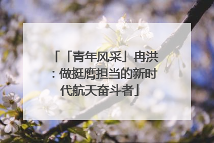 「青年风采」冉洪：做挺膺担当的新时代航天奋斗者