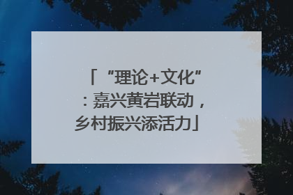 “理论+文化”：嘉兴黄岩联动，乡村振兴添活力