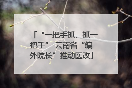 “一把手抓、抓一把手” 云南省“编外院长”推动医改