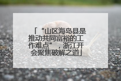 “山区海岛县是推动共同富裕的工作难点”，浙江开会聚焦破解之道