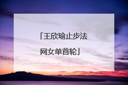 王欣瑜止步法网女单首轮