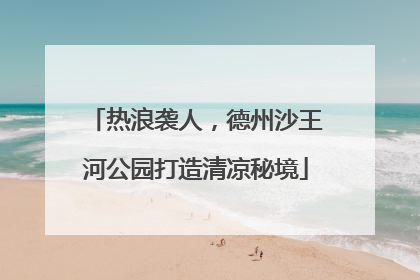 热浪袭人，德州沙王河公园打造清凉秘境