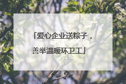 爱心企业送粽子，善举温暖环卫工