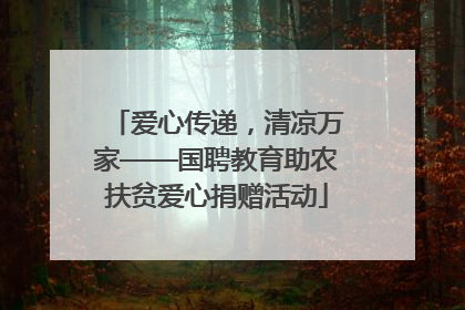 爱心传递，清凉万家——国聘教育助农扶贫爱心捐赠活动