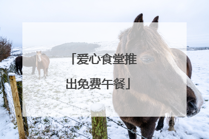 爱心食堂推出免费午餐