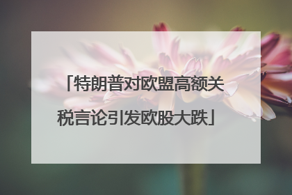 特朗普对欧盟高额关税言论引发欧股大跌