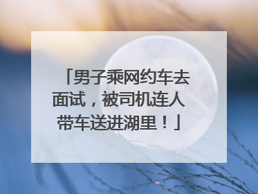 男子乘网约车去面试，被司机连人带车送进湖里！