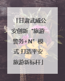 甘肃武威公安创新“旅游警务+N”模式 打造平安旅游新标杆