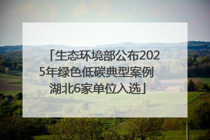 生态环境部公布2025年绿色低碳典型案例 湖北6家单位入选