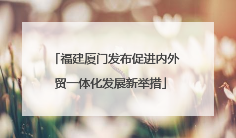 福建厦门发布促进内外贸一体化发展新举措