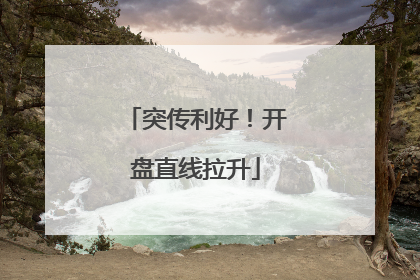 突传利好！开盘直线拉升