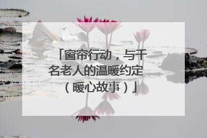 窗帘行动，与千名老人的温暖约定（暖心故事）