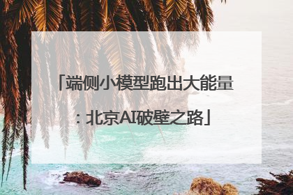 端侧小模型跑出大能量：北京AI破壁之路