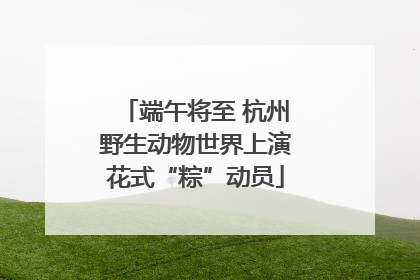 端午将至 杭州野生动物世界上演花式“粽”动员