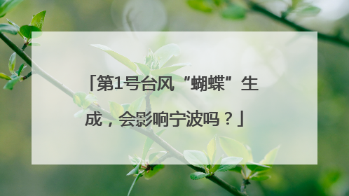 第1号台风“蝴蝶”生成，会影响宁波吗？