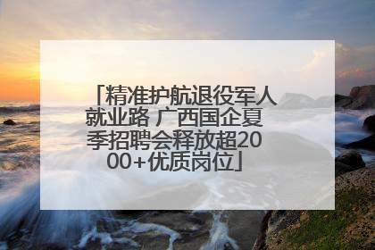 精准护航退役军人就业路 广西国企夏季招聘会释放超2000+优质岗位