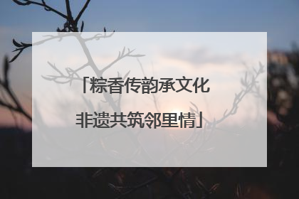 粽香传韵承文化 非遗共筑邻里情