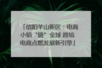 信阳羊山新区：电商小镇“链”全球 跨境电商点燃发展新引擎