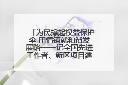 为民撑起权益保护伞 用情铺就和谐发展路——记全国先进工作者、新区项目建设中心干部卢小勇