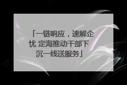 一链响应，速解企忧 定海推动干部下沉一线送服务