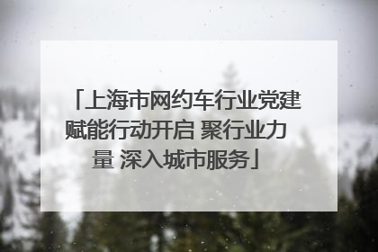上海市网约车行业党建赋能行动开启 聚行业力量 深入城市服务