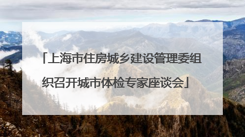 上海市住房城乡建设管理委组织召开城市体检专家座谈会