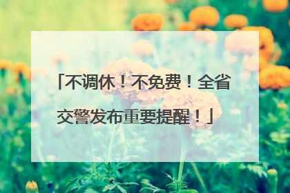 不调休！不免费！全省交警发布重要提醒！