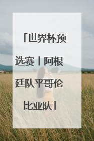 世界杯预选赛丨阿根廷队平哥伦比亚队