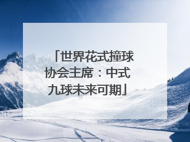 世界花式撞球协会主席：中式九球未来可期