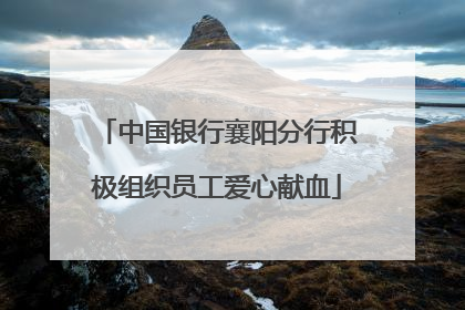 中国银行襄阳分行积极组织员工爱心献血
