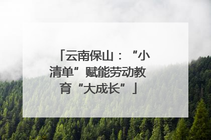 云南保山：“小清单”赋能劳动教育“大成长”