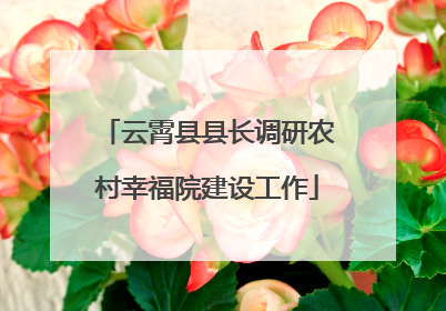 云霄县县长调研农村幸福院建设工作