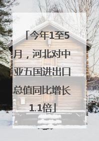 今年1至5月，河北对中亚五国进出口总值同比增长1.1倍