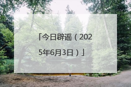 今日辟谣（2025年6月3日）