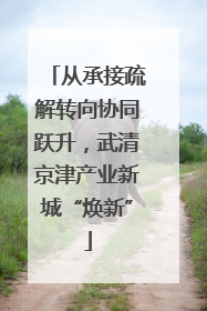 从承接疏解转向协同跃升，武清京津产业新城“焕新”