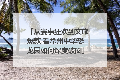 从赛事狂欢到文旅爆款 看常州中华恐龙园如何深度破圈