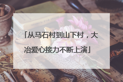 从马石村到山下村，大冶爱心接力不断上演