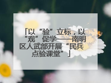 以“验”立标，以“观”促学——南明区人武部开展“民兵点验课堂”