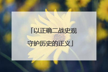 以正确二战史观守护历史的正义