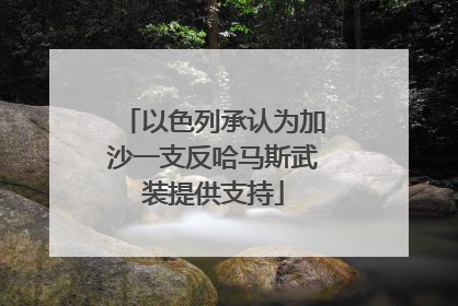 以色列承认为加沙一支反哈马斯武装提供支持