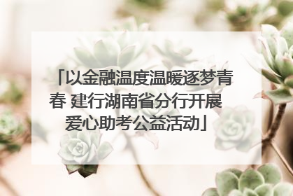 以金融温度温暖逐梦青春 建行湖南省分行开展爱心助考公益活动