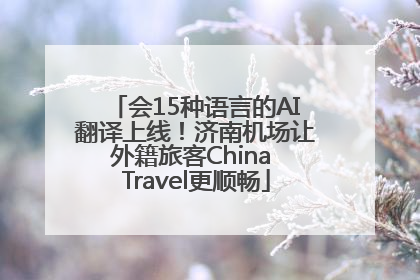 会15种语言的AI翻译上线！济南机场让外籍旅客China Travel更顺畅