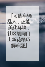 可防车辆乱入，还能美化环境，社区胡同口上新花箱巧解难题