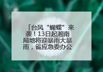 台风“蝴蝶”来袭！13日起湘南局地将迎暴雨大暴雨，省应急委办公室发布汛情提醒