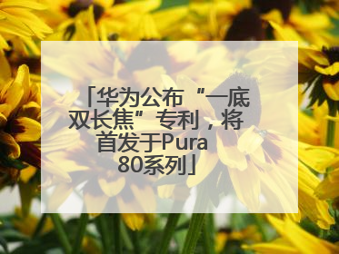 华为公布“一底双长焦”专利，将首发于Pura 80系列