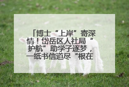 博士“上岸”寄深情！岱岳区人社局“护航”助学子逐梦，一纸书信道尽“根在岱岳”的眷恋