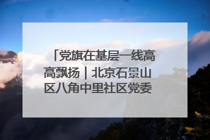 党旗在基层一线高高飘扬｜北京石景山区八角中里社区党委：用脚步丈量民生